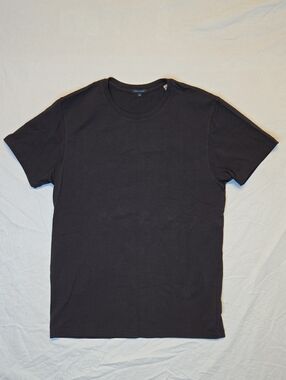 Patrick Assaraf Dark Navy Blue Pima Cotton Crew Neck T Shirt